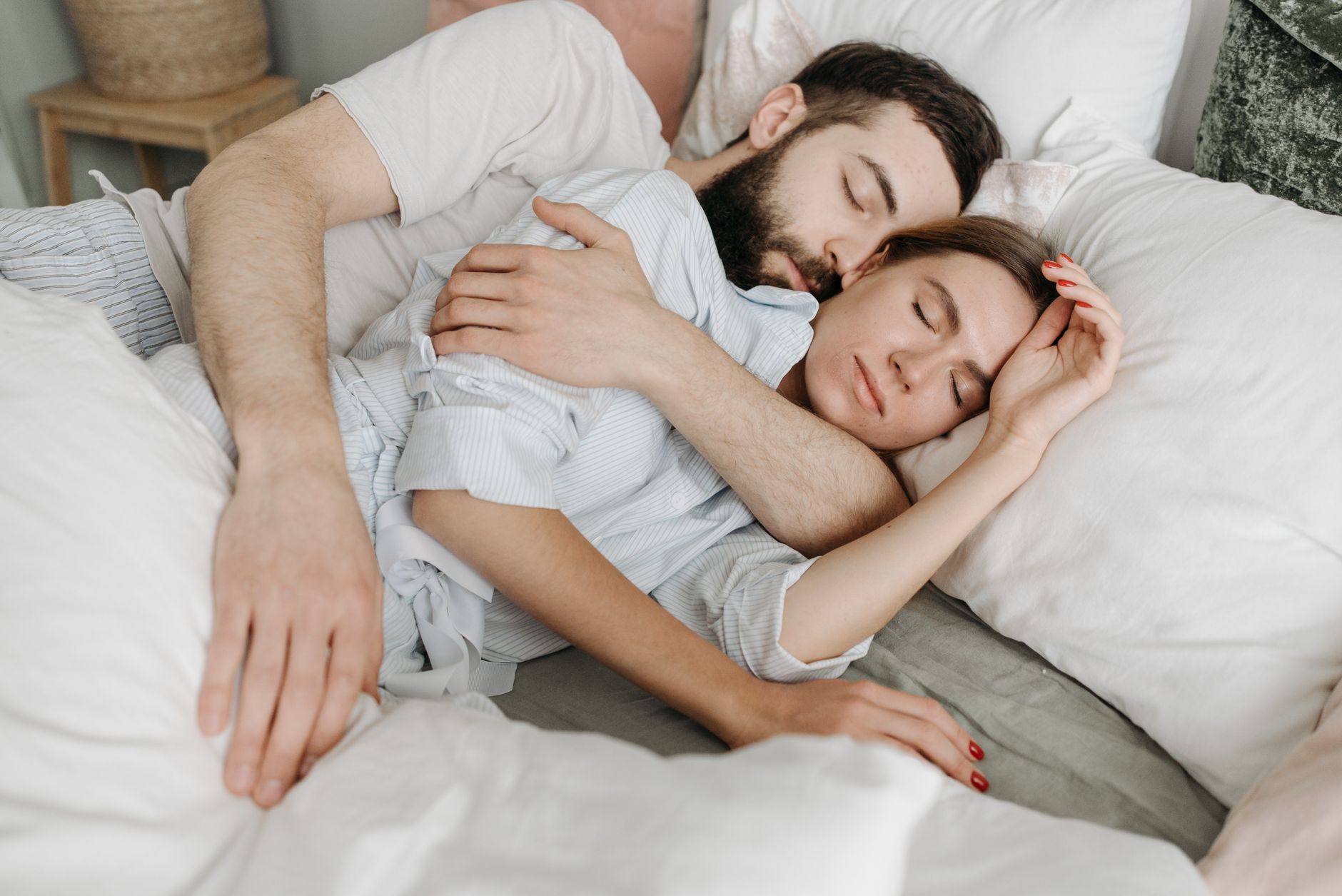 Illustration of your couples sleeping positions say more than you think